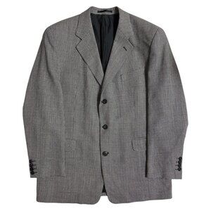 Yves Saint Laurent Men's Black & White Houndstooth Blazer Jacket (L)